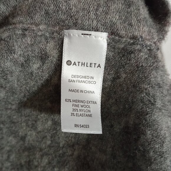 Athleta Womens Sweater Size S Wool Transit Turtleneck Pullover Top Stretch Gray - Picture 5 of 8